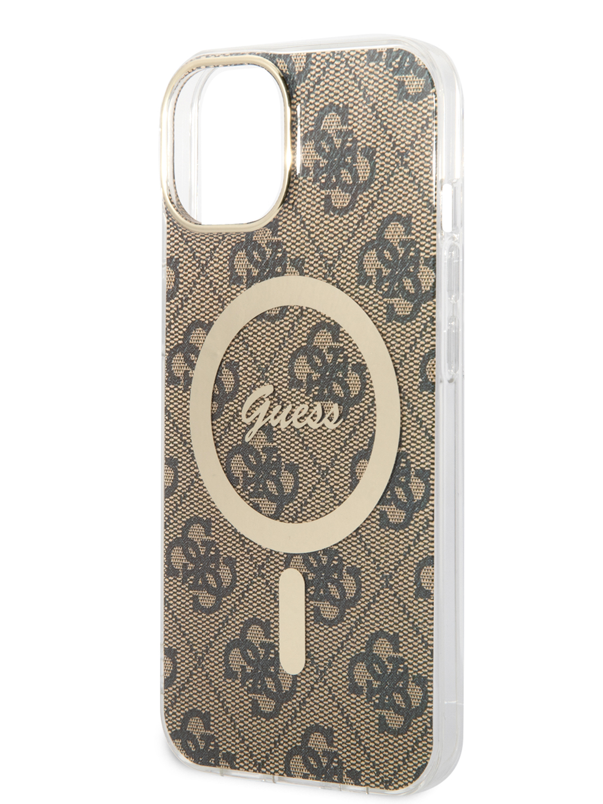 

Чехол Guess для iPhone 13 с MagSafe Brown/Gold, Коричневый, PC/TPU MagSafe