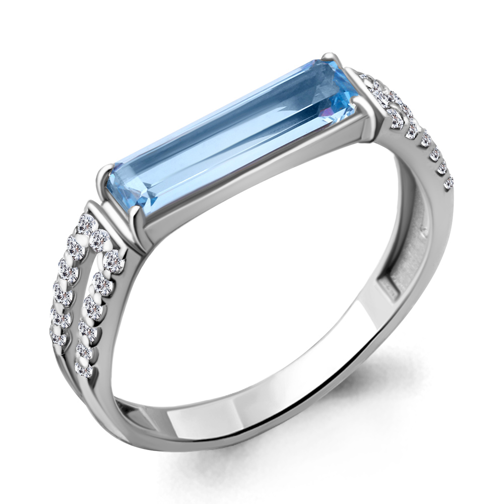 

Кольцо из серебра с фианитом Aquamarine Aquamarine 6930092А_925_р р. 17, 6930092А_925_р