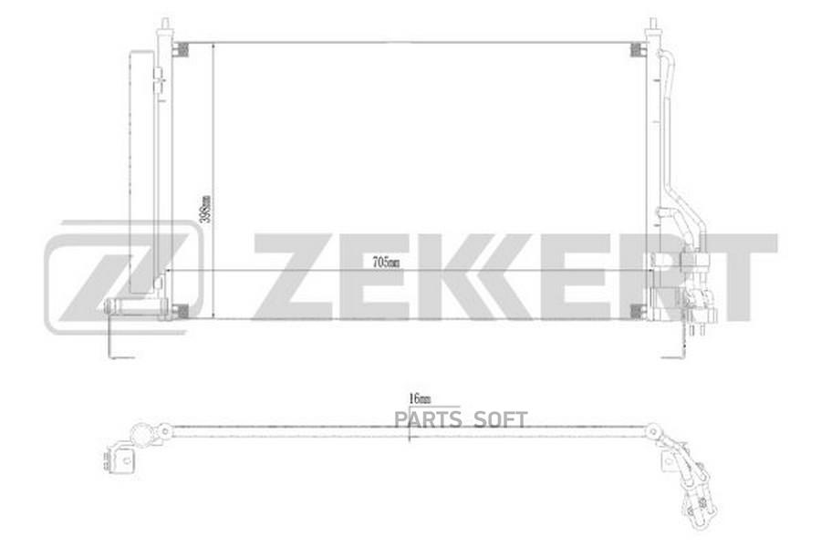 

Радиатор кондиционера Hyundai H-1 II 08- Zekkert MK3186