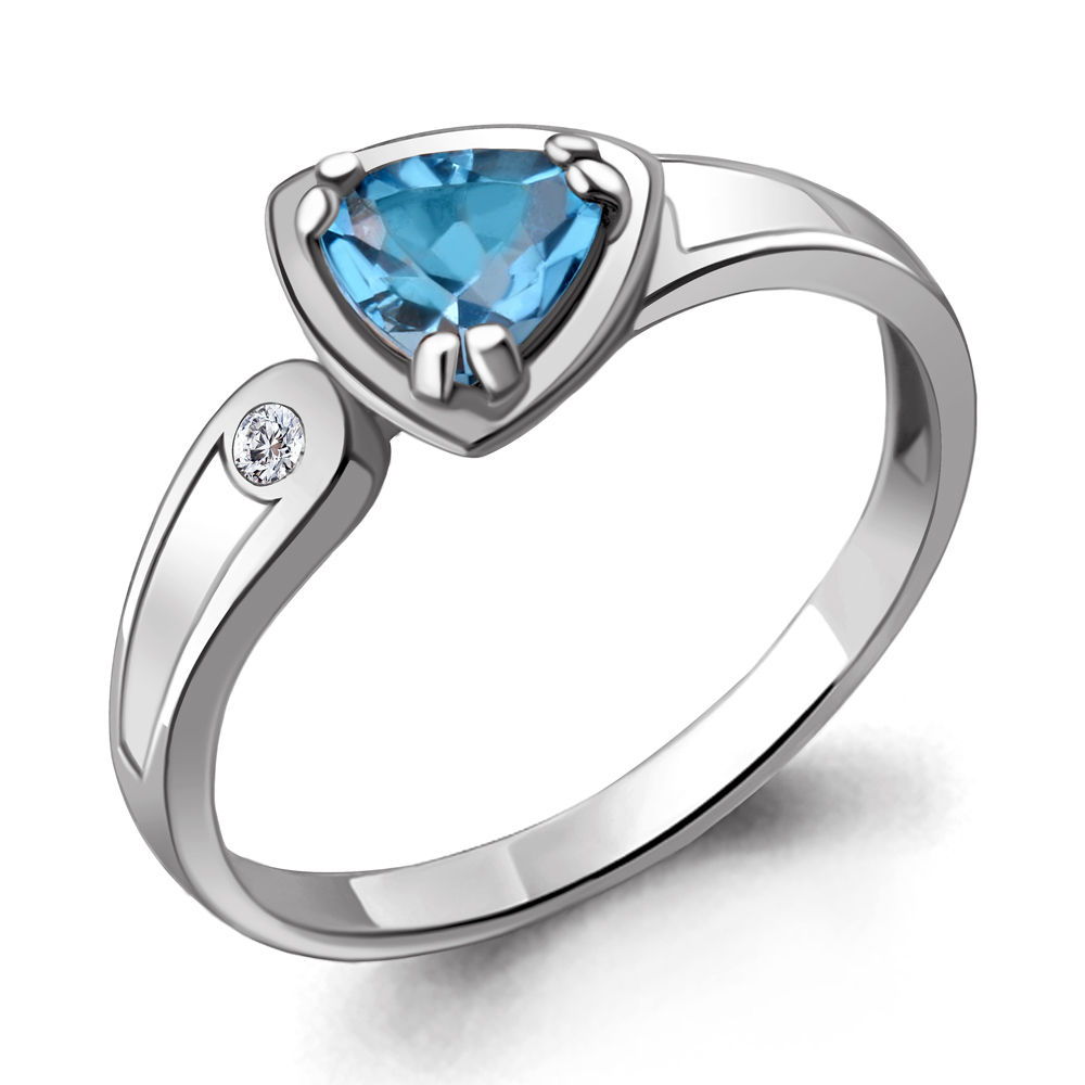 

Кольцо из серебра с топазом\фианитом Aquamarine Aquamarine 6928205А_925_р р, 6928205А_925_р