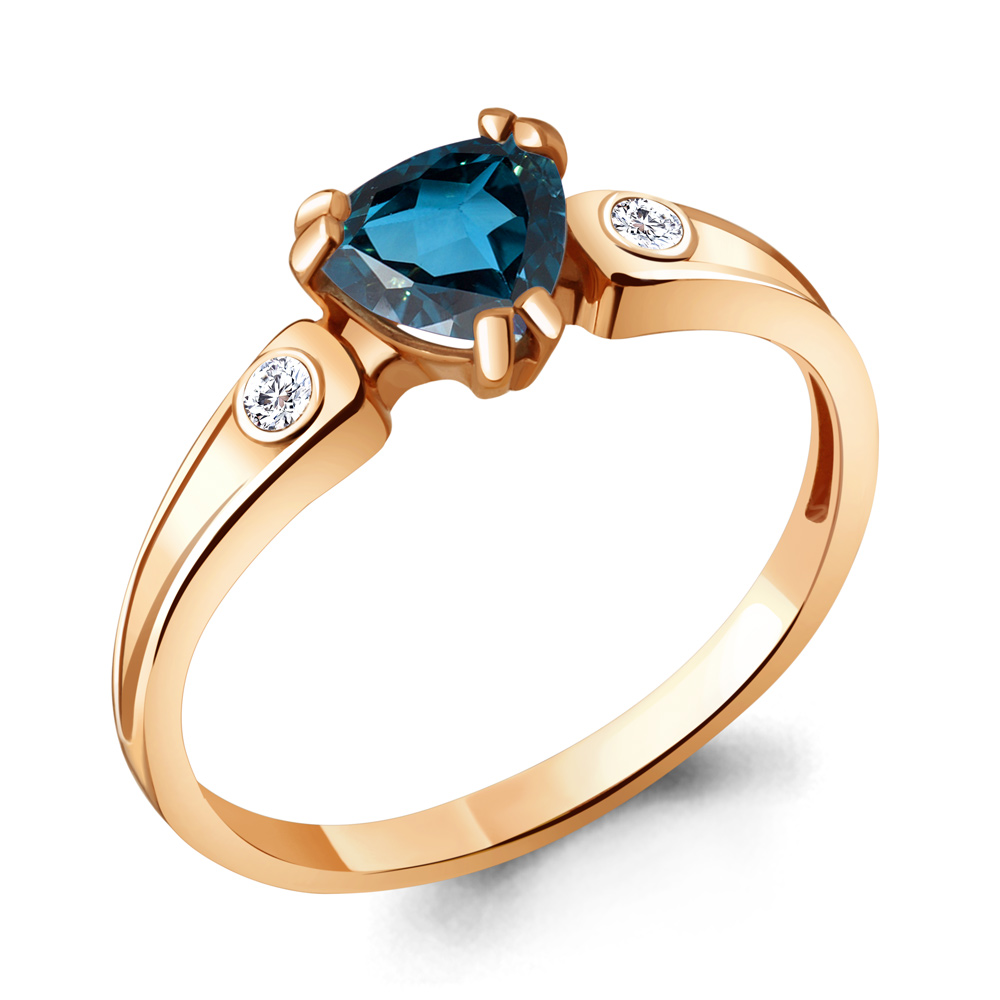 

Кольцо из серебра с топазом\фианитом Aquamarine Aquamarine 6927908А_925_з р, 6927908А_925_з