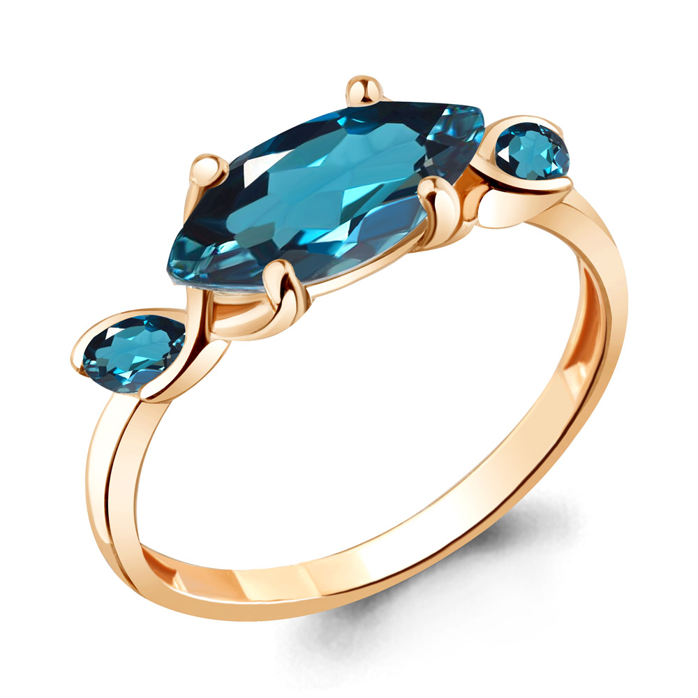 

Кольцо из красного золота с топазом Aquamarine Aquamarine 6926408_585_кз р, 6926408_585_кз