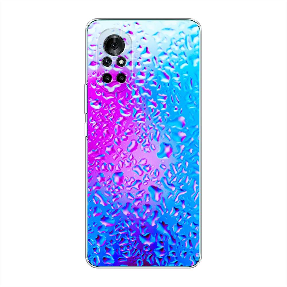 

Чехол на Honor V40 Lite "Капли на стекле", Голубой;розовый, 6105150-3