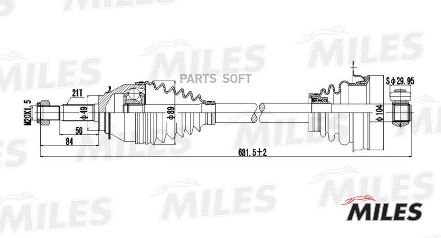 

MILES Приводной вал MILES GC01112