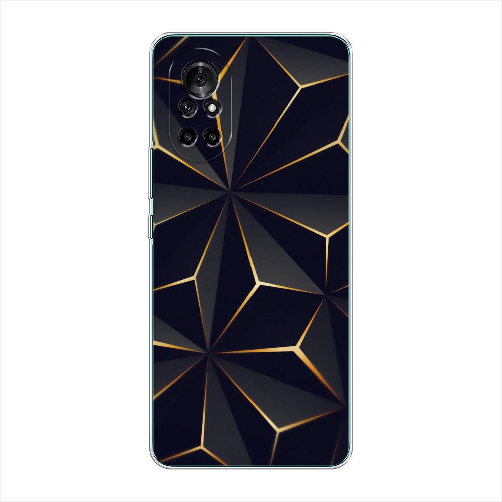 

Чехол на Honor V40 Lite "Черные полигоны", Золотистый;черный, 6105150-3