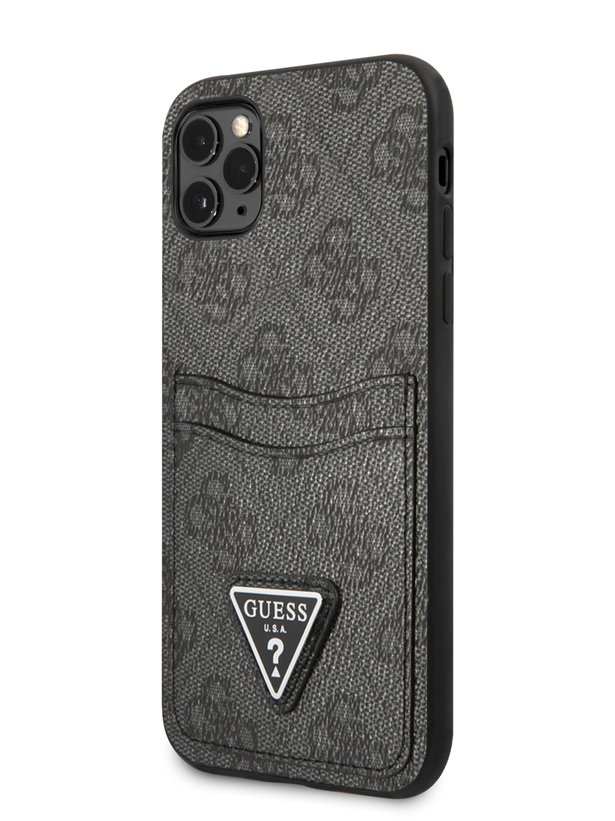 

Чехол Guess для iPhone 11 Pro с карманом для карт Black, Черный, PU Double cardslot