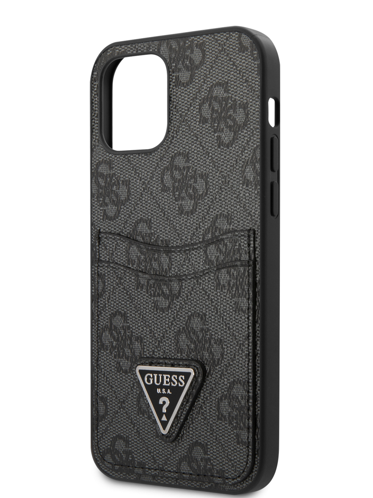 

Чехол Guess для iPhone 12 Pro Max с карманом для карт Black, Черный, PU Double cardslot