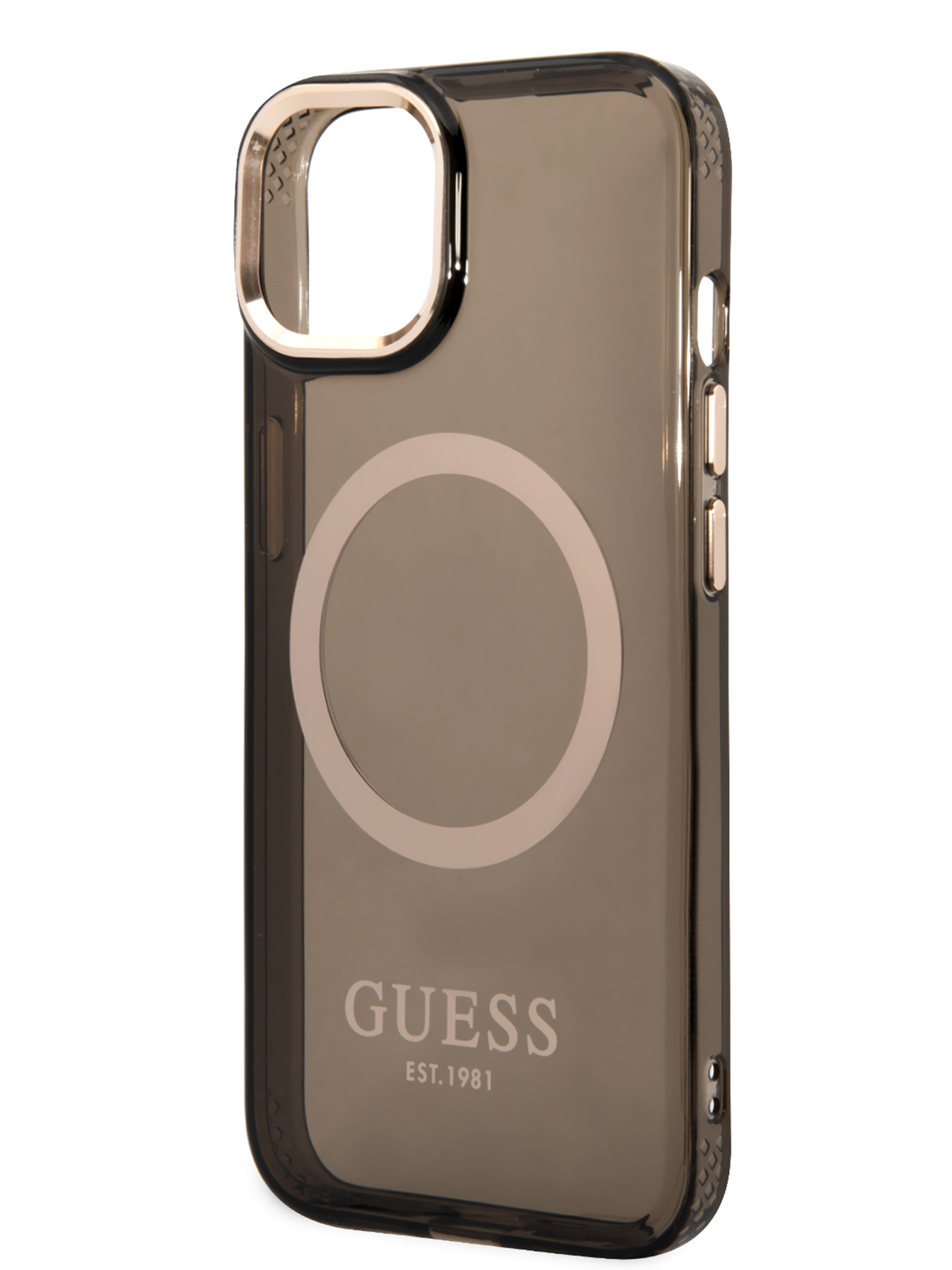 

Чехол Guess для iPhone 14 Plus с MagSafe, черный/золотистый, PC/TPU Magsafe