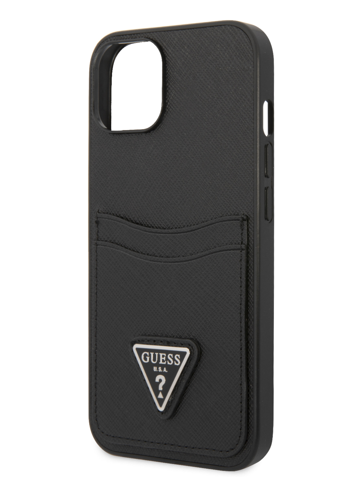 Чехол Guess для iPhone 14 с карманом для карт черный