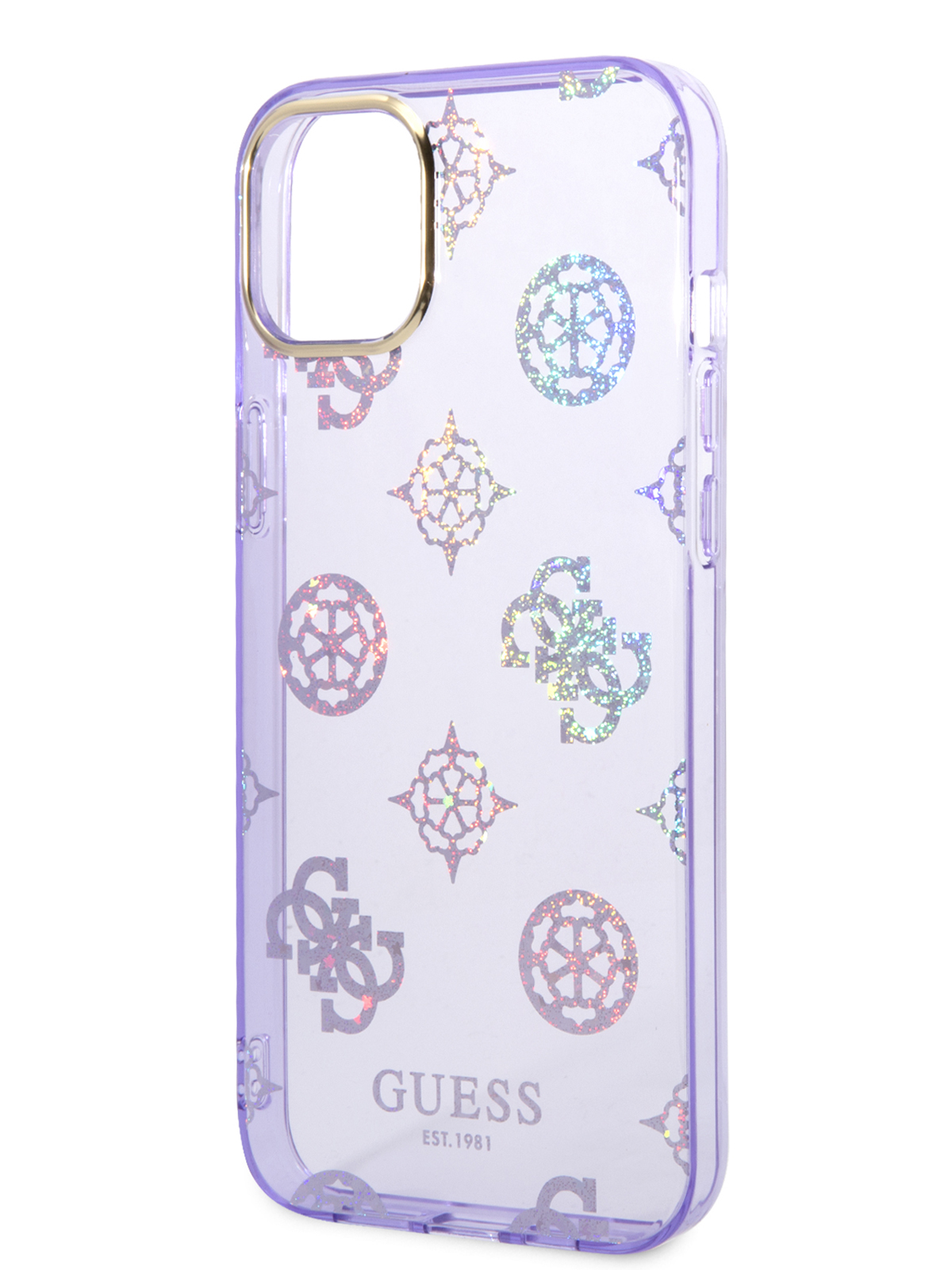 

Чехол Guess для iPhone 14 Plus лиловый, Прозрачный, PC/TPU