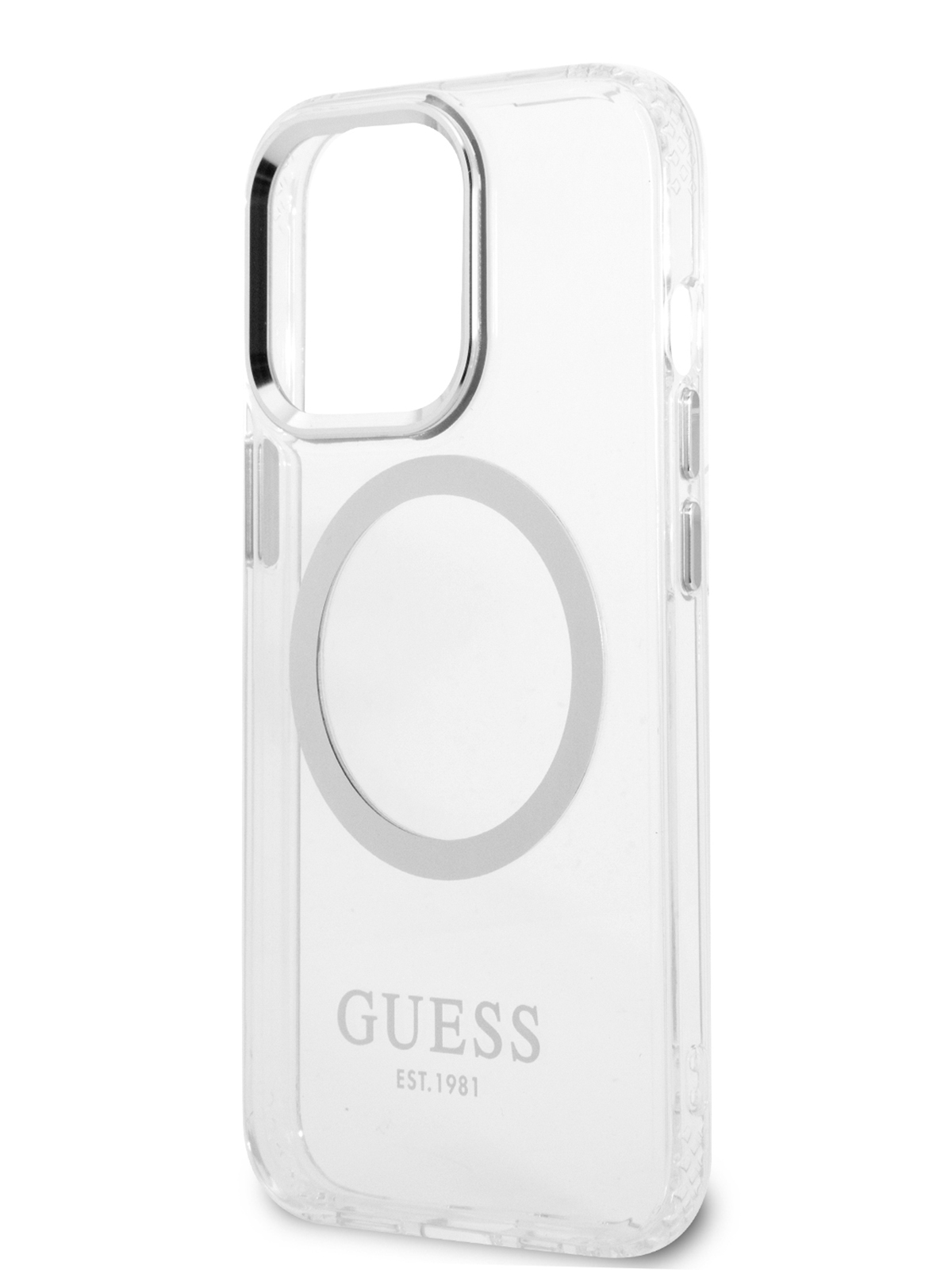 Чехол Guess для iPhone 13 Pro Max с MagSafe Transparent/Silver