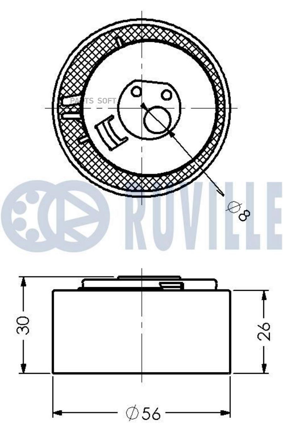 

Ролик Ремня Грм Fiat Doblo,Punto 1.2,1.4L 1Шт Ruville 541779