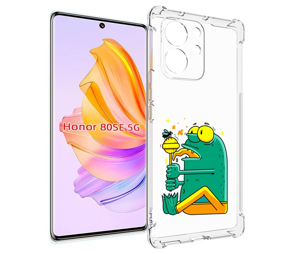 

Чехол MyPads Зеленая лягушка с чупа чупсом для Honor 80 SE, Прозрачный, Tocco