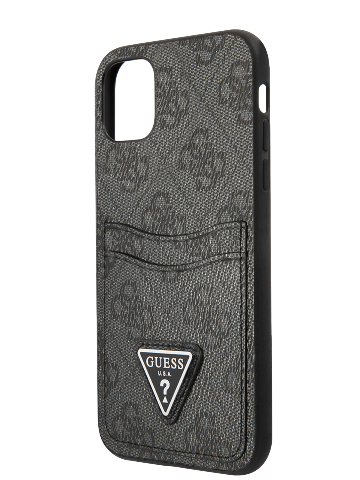 

Чехол Guess для iPhone 11 из экокожи с карманом для карт Black, Черный, PU Double cardslot