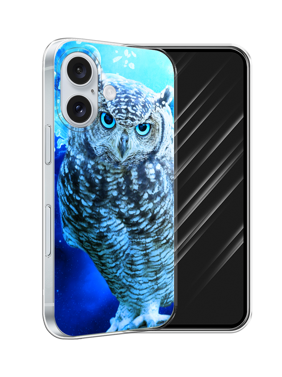 

Чехол Awog на Apple iPhone 16 "Сова арт 7", Синий;голубой, 16050-1