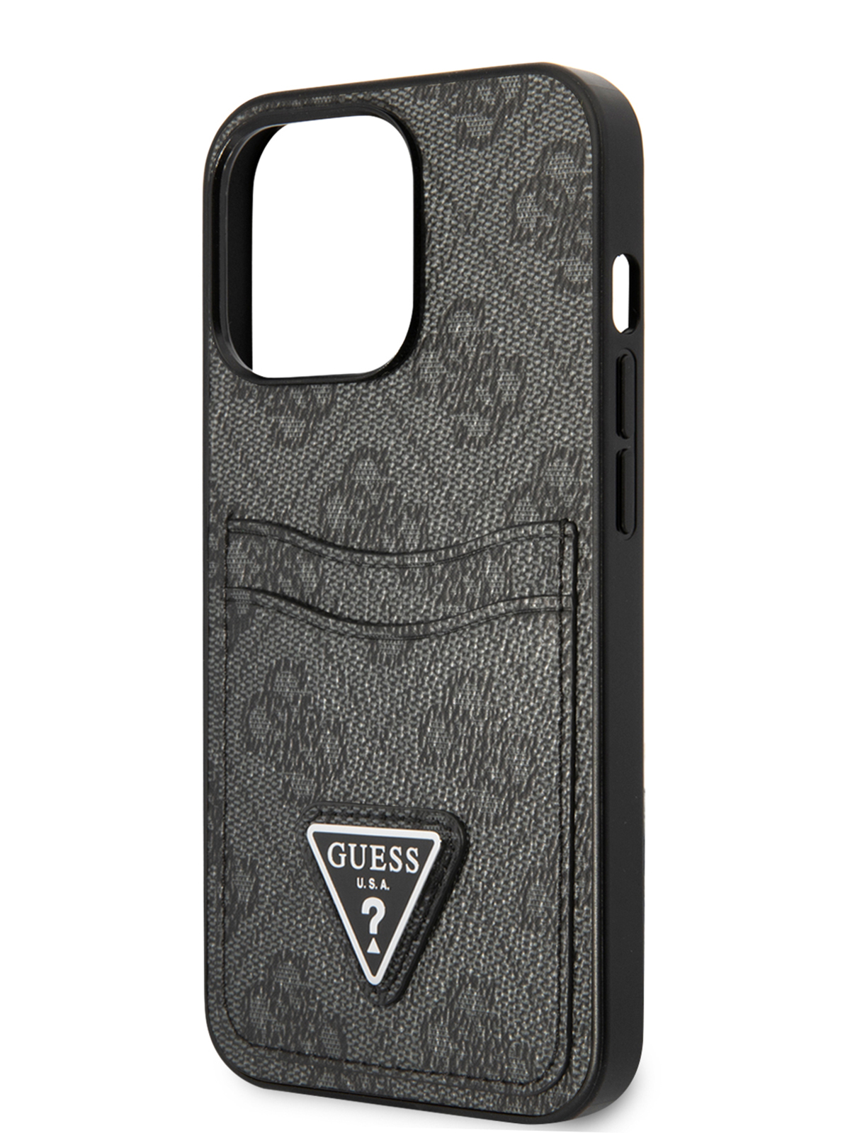 

Чехол Guess для iPhone 13 Pro Max с карманом для карт, Black, Серый, PU Double cardslot