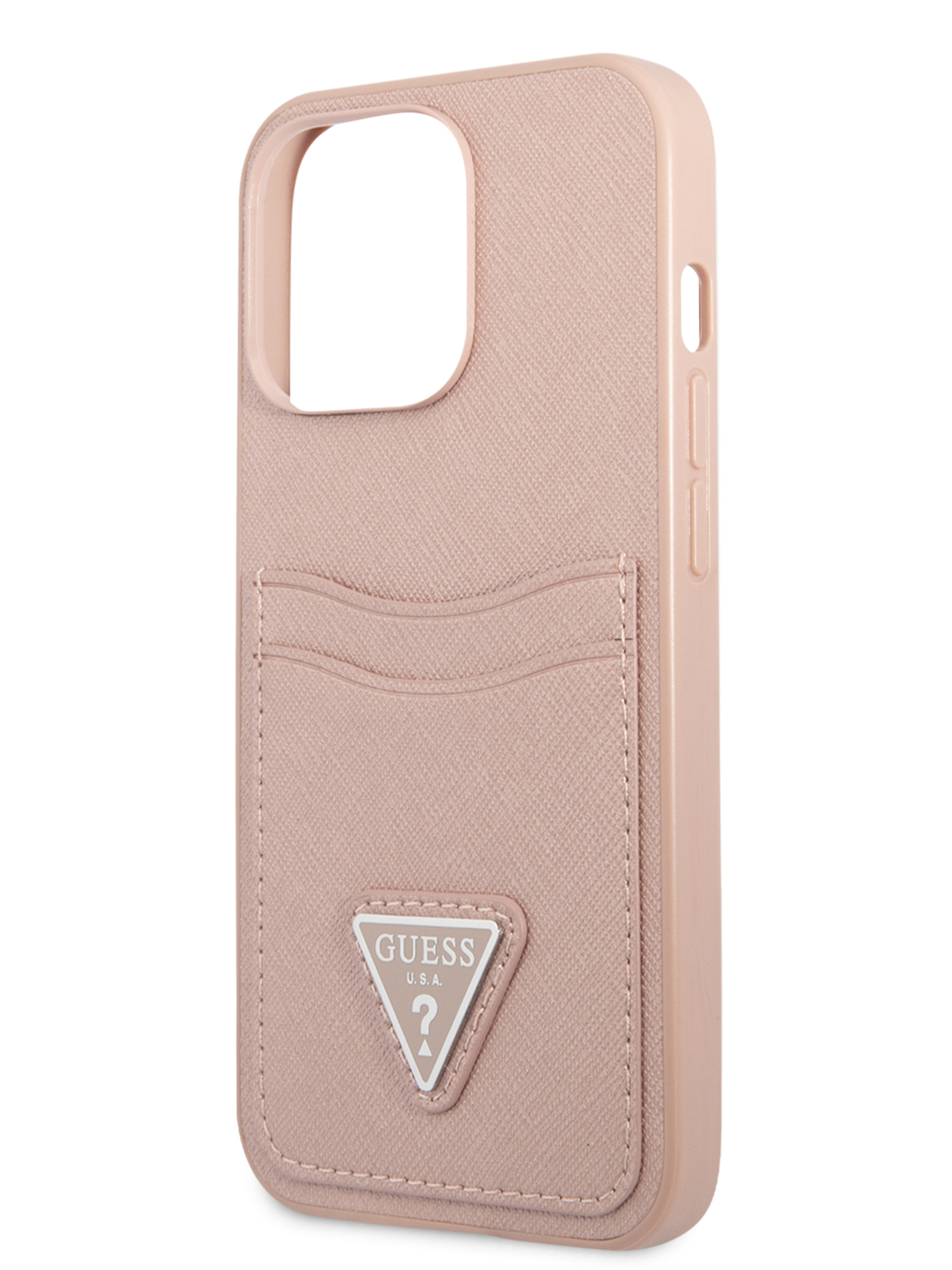 

Чехол Guess для iPhone 13 Pro из экокожи с карманом для карт, Pink, Розовый, PU Double cardslot