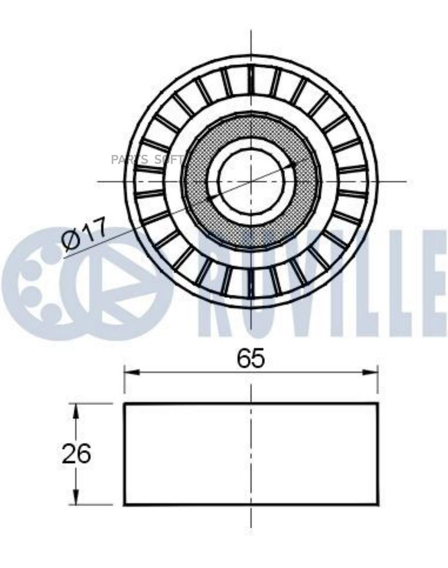 

Ролик Руч.Ремня Audi A4,A5,A6,A8,Q7/Vw Touareg 2.7,3.0Tdi 04= 1Шт Ruville 541620