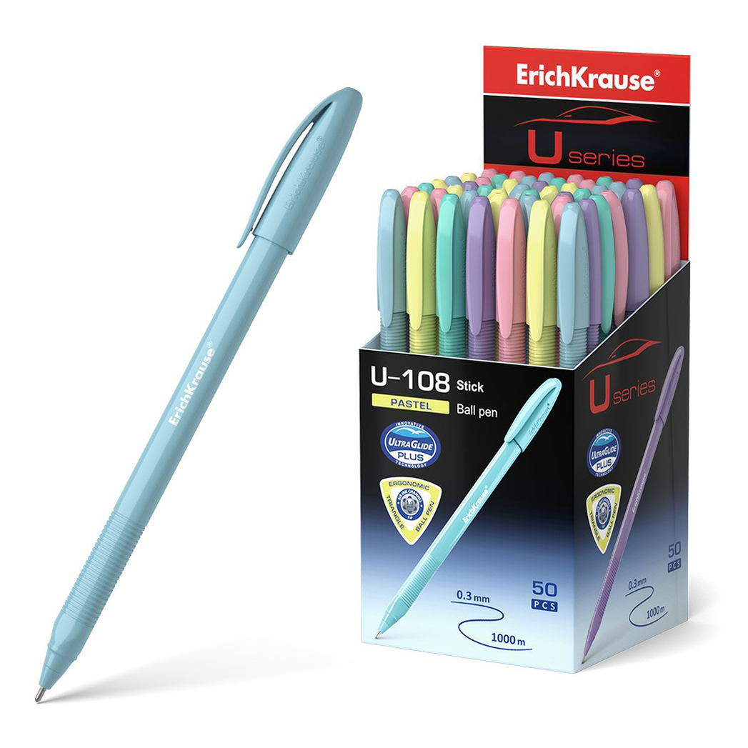 

Ручка шариковая ErichKrause U-108 Pastel Stick Ultra Glide Technology цвет синий