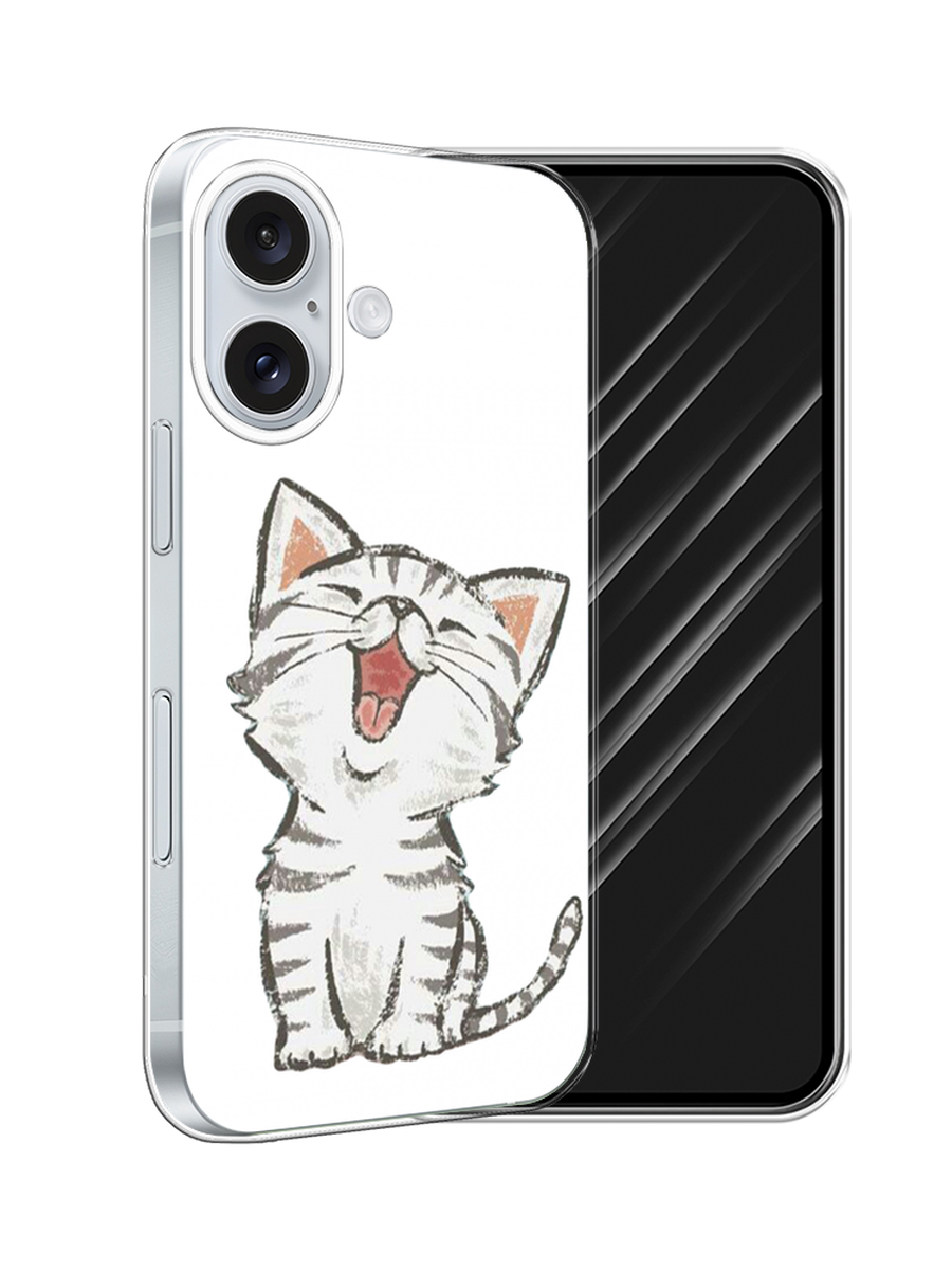 

Чехол Awog на Apple iPhone 16 "Котенок рисованный", Серый;белый, 16050-1