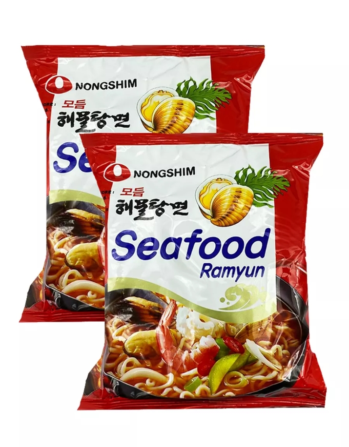 

Лапша быстрого приготовления Nongshim со вкусом морепродуктов Seafood, 2 шт по 125 г