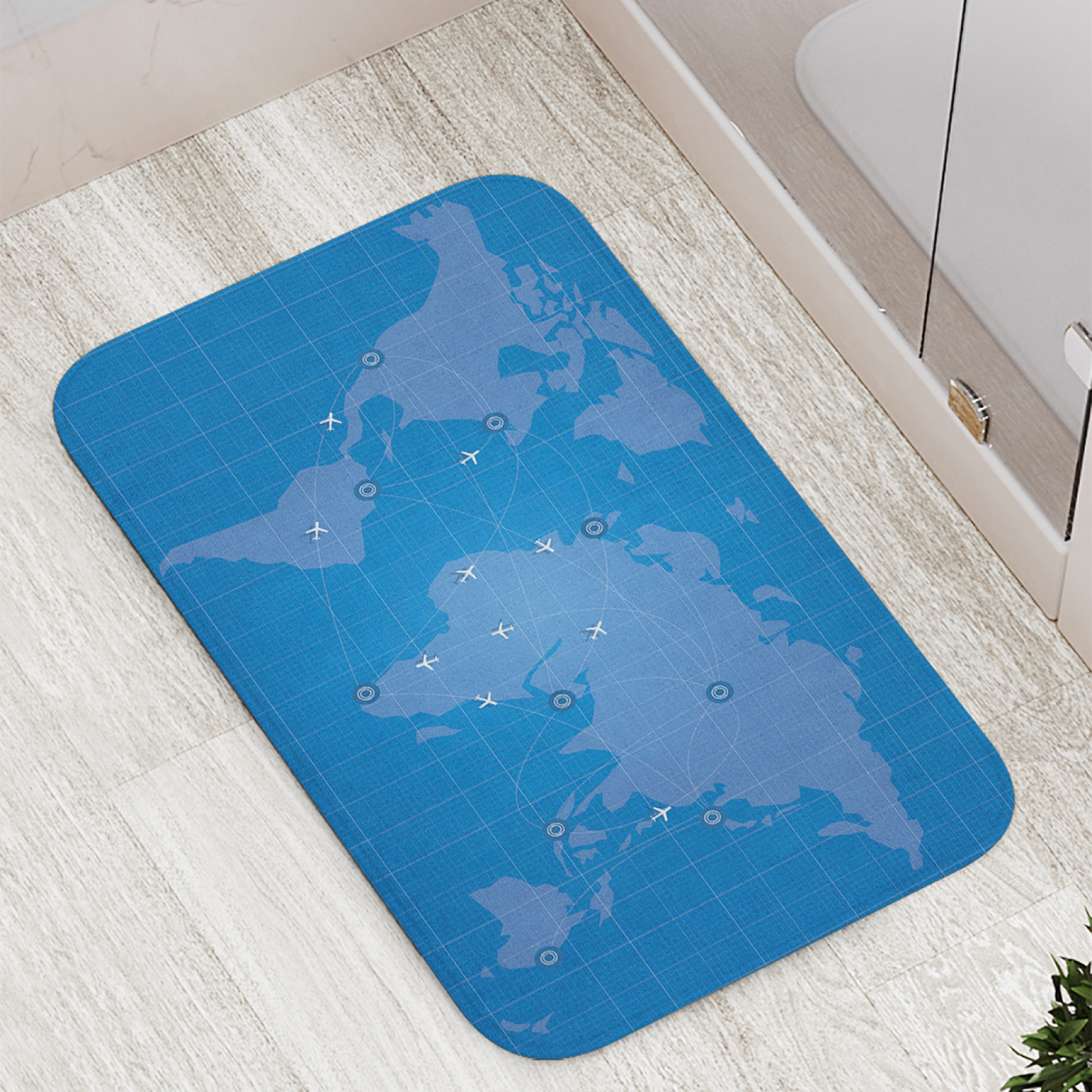

Коврики для ванной и туалета bath_98280 Карта полетов JoyArty, Карта полетов