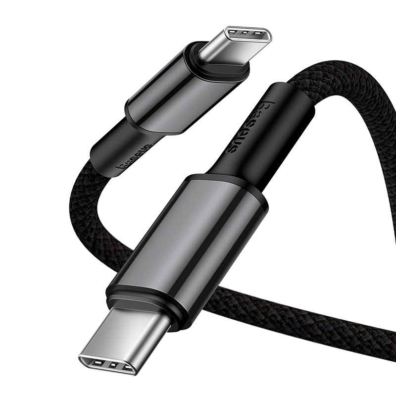 фото Кабель mobileocean baseus usb-c high density braided, type-c - type-c, 5a, 2 м, черный