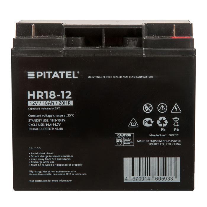 Аккумулятор для ИБП Pitatel HR18-12 18 А/ч 12 В (860642_3)