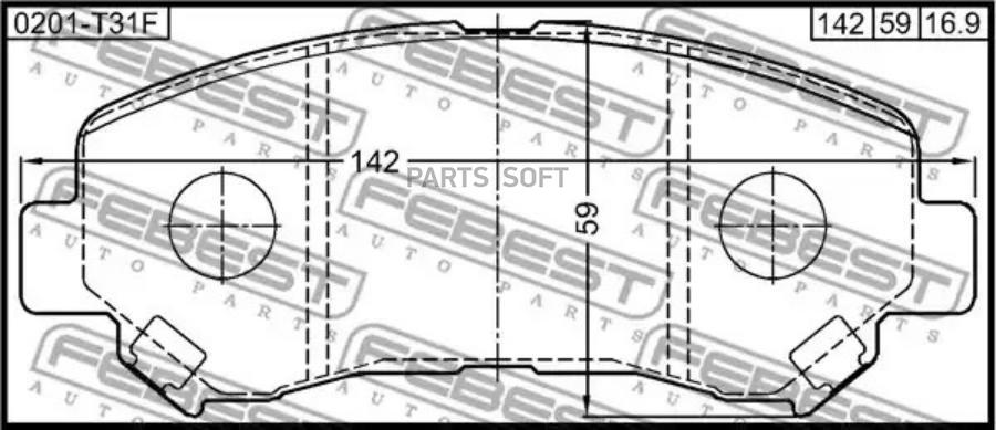 

Тормозные колодки FEBEST передние 0201-T31F