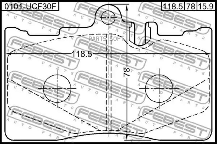 

Тормозные колодки FEBEST передние 0101-UCF30F