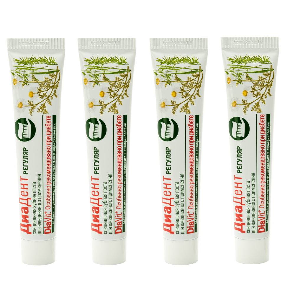 Комплект DiaVit Зубная паста Диадент Регуляр 50 мл х 4 шт.