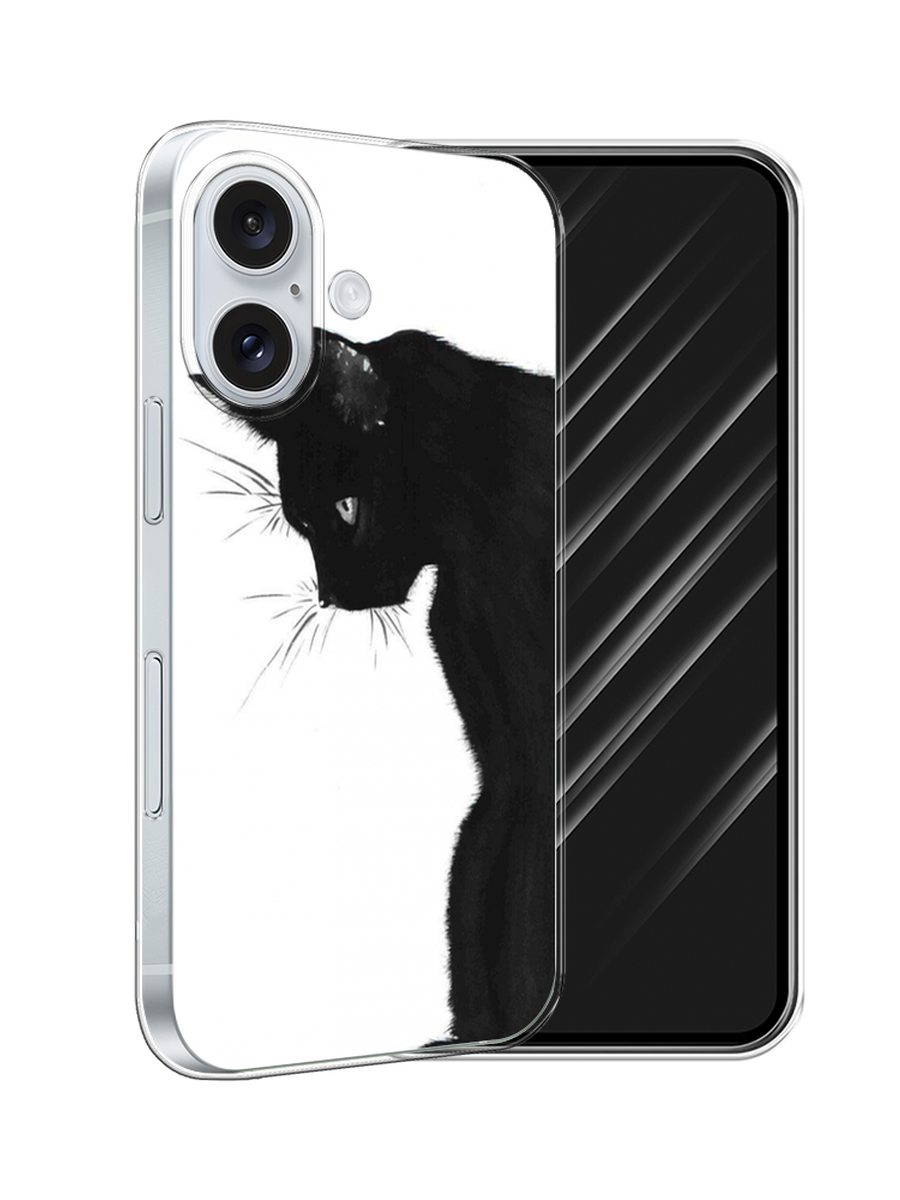 

Чехол Awog на Apple iPhone 16 "Black cat", Черный;белый, 16050-1