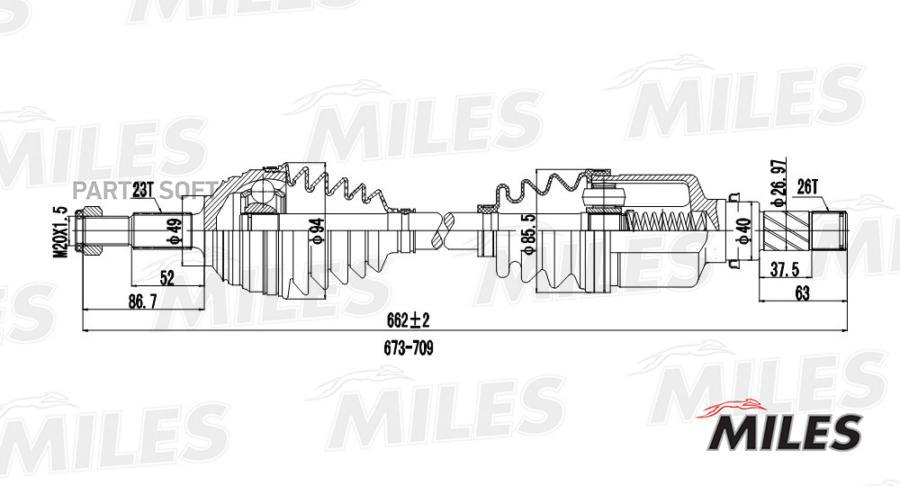 

Привод Miles Gc01117 Renault Megane 1.6 02- Лев. Miles арт. GC01117