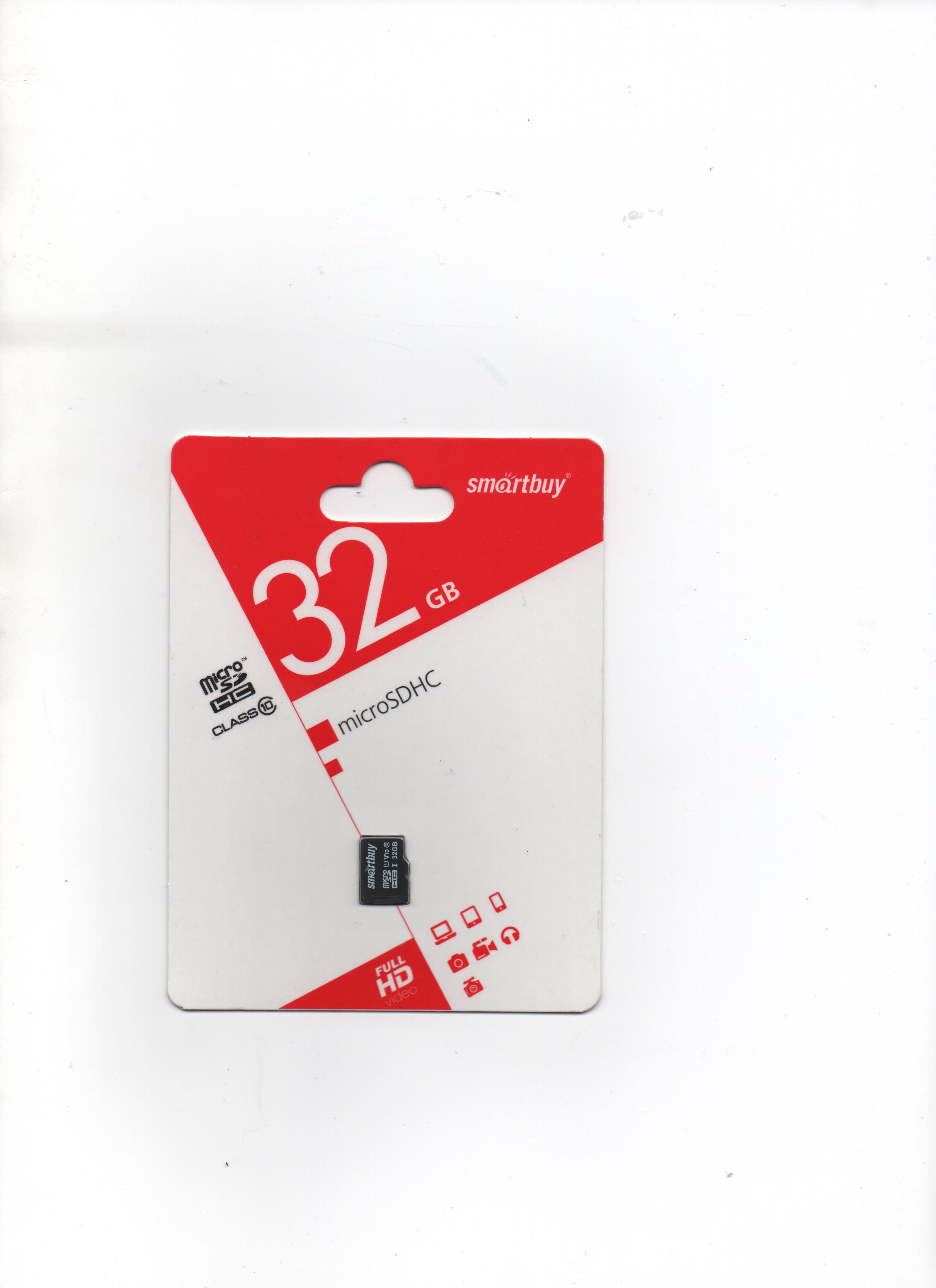 Карта памяти SmartBuy Micro SDHC 32Гб sb32gbsdcl10i 790₽