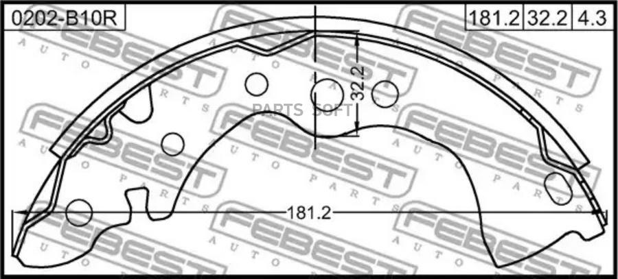 

Колодки тормозные задние (барабанные) комплект FEBEST 0202-B10R FEBEST