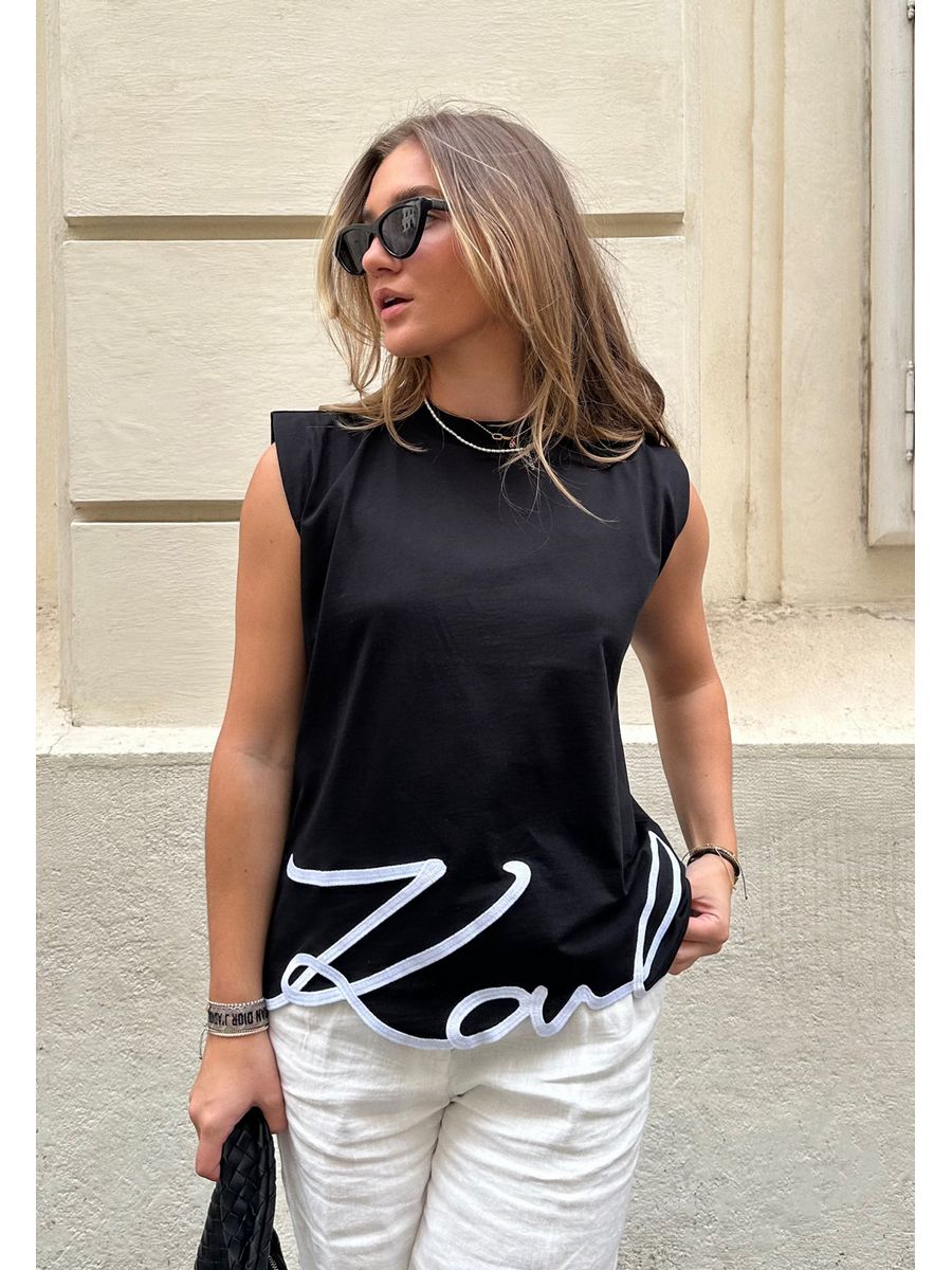 

Футболка женская Karl Lagerfeld K4821D0CD черная L, Черный, K4821D0CD