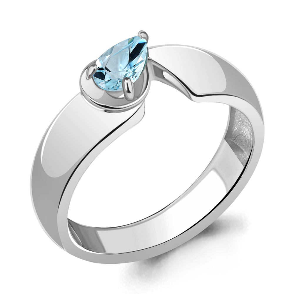 

Кольцо из серебра с топазом Aquamarine Aquamarine 6967602_925_р р. 18, 6967602_925_р