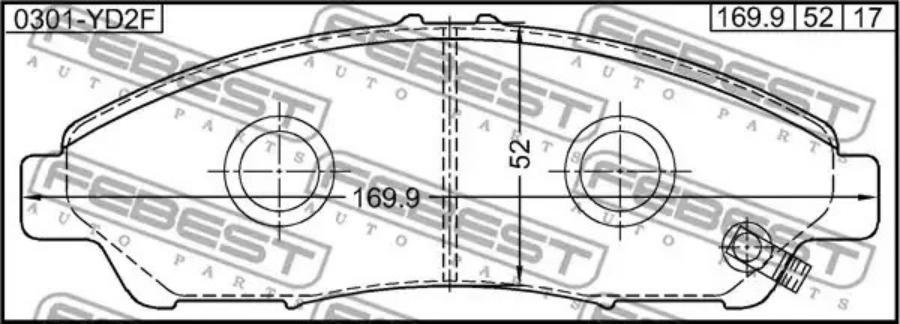 

Колодки торм.передн. Honda Pilot 09-15 FEBEST 0301-yd2f FEBEST