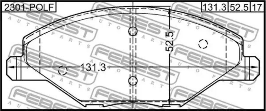 

Колодки пер.SKODA FABIA MK2 (5J) 2007-2014 FEBEST 2301-POLF FEBEST