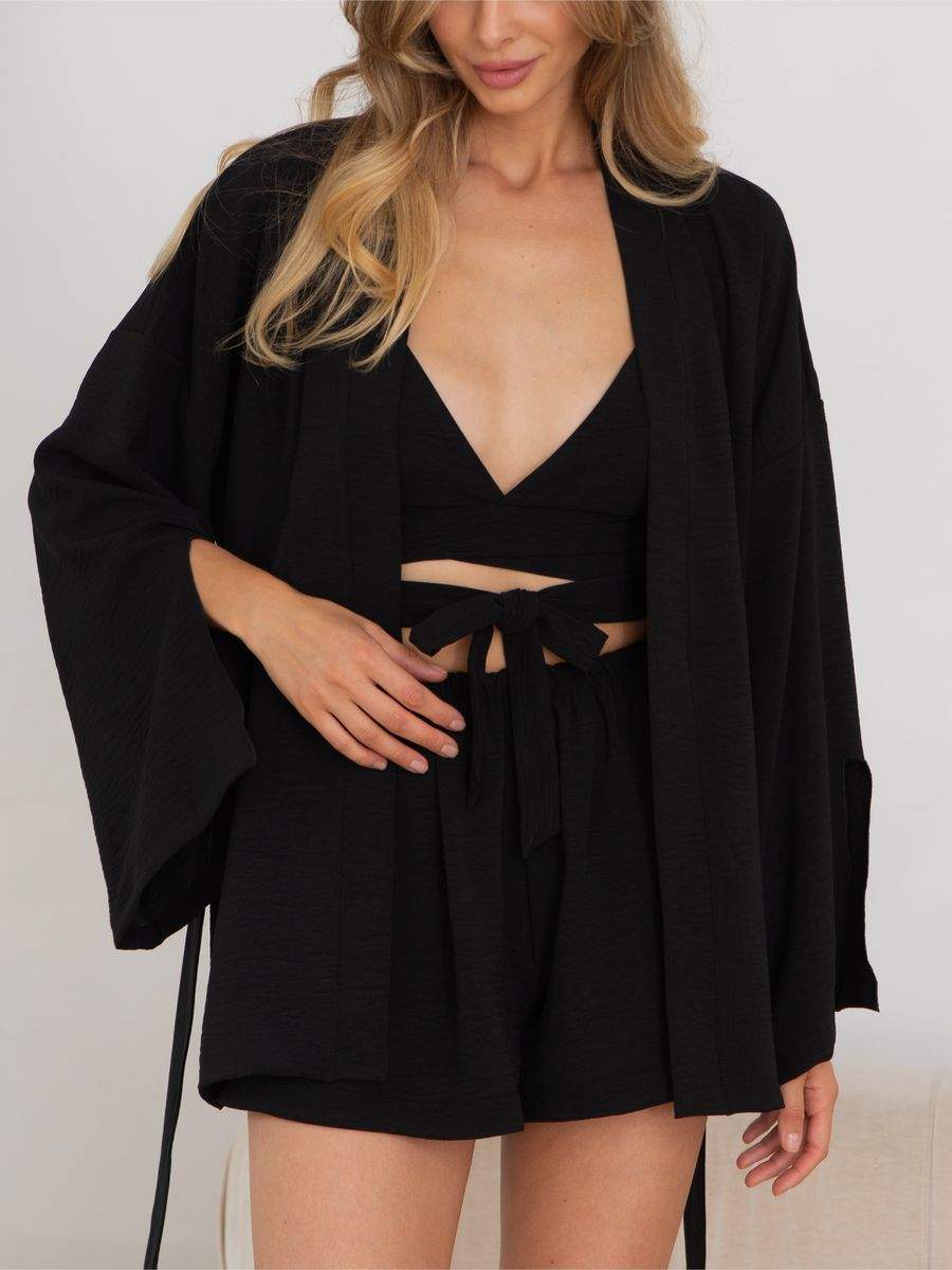 

Пижама женская Mimi Pajamas Brand 100066 черная 52 RU, Черный, 100066