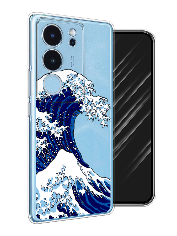 

Чехол Awog на Vivo V29 "Волна в Канагаве", Синий;белый, 269350-1