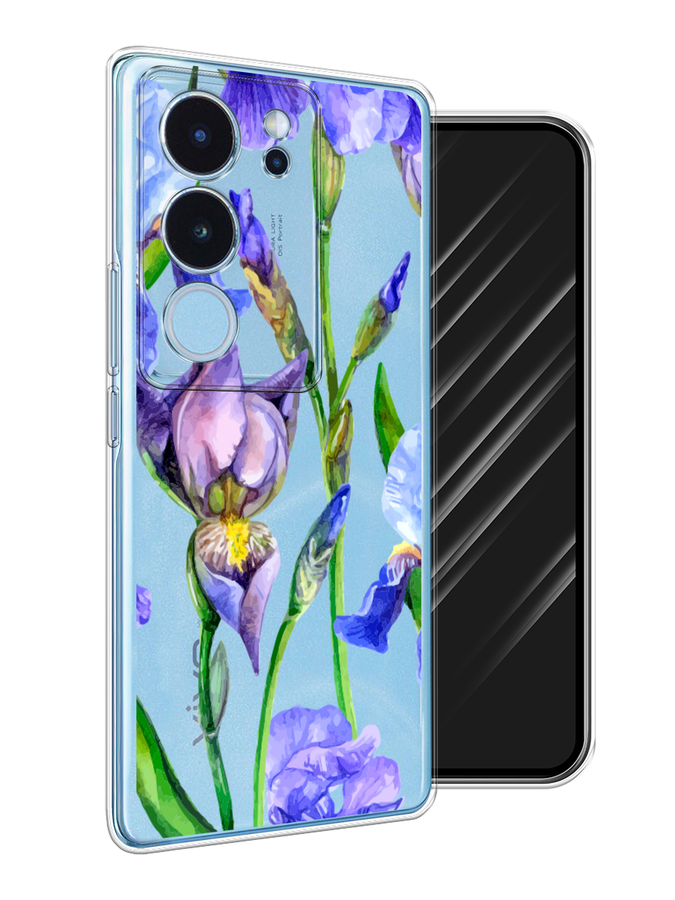 

Чехол Awog на Vivo V29 "Синие ирисы", Фиолетовый;голубой;зеленый, 269350-1