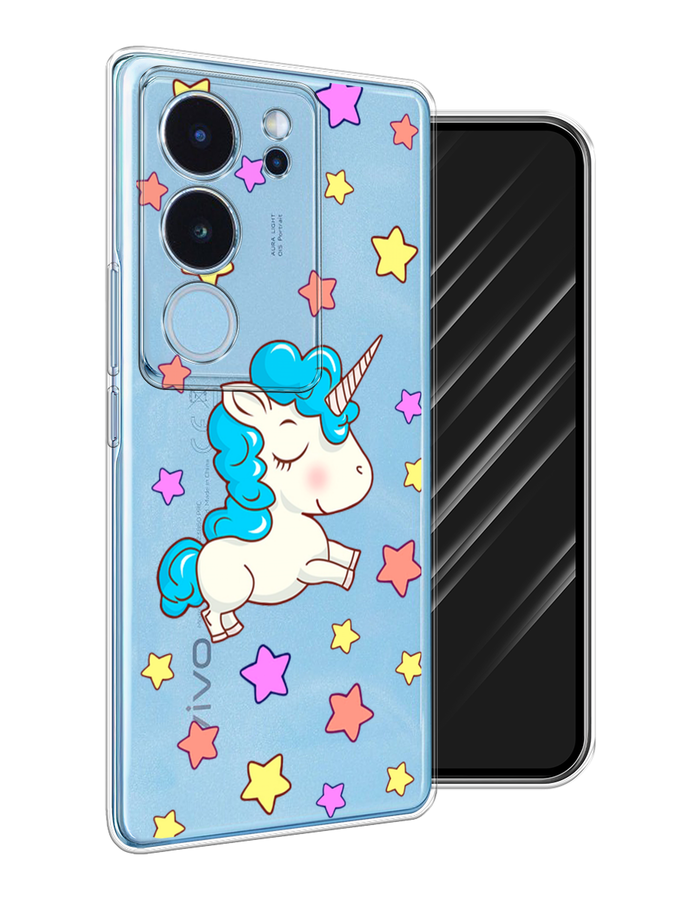 

Чехол Awog на Vivo V29 "Звездный единорог", Голубой;фиолетовый;желтый, 269350-1