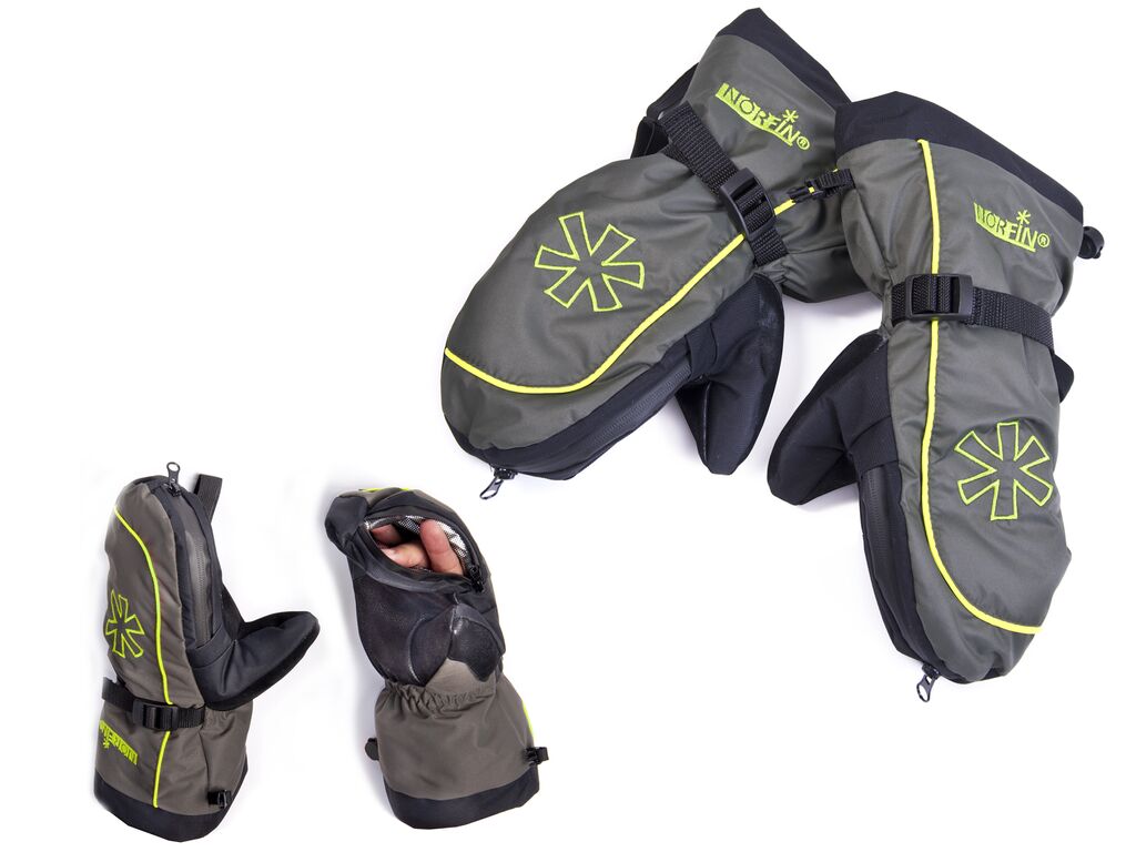 

Варежки мужские Norfin Comfort Zip Green, gray/black, L, Разноцветный, Варежки Norfin COMFORT ZIP GREEN р.L