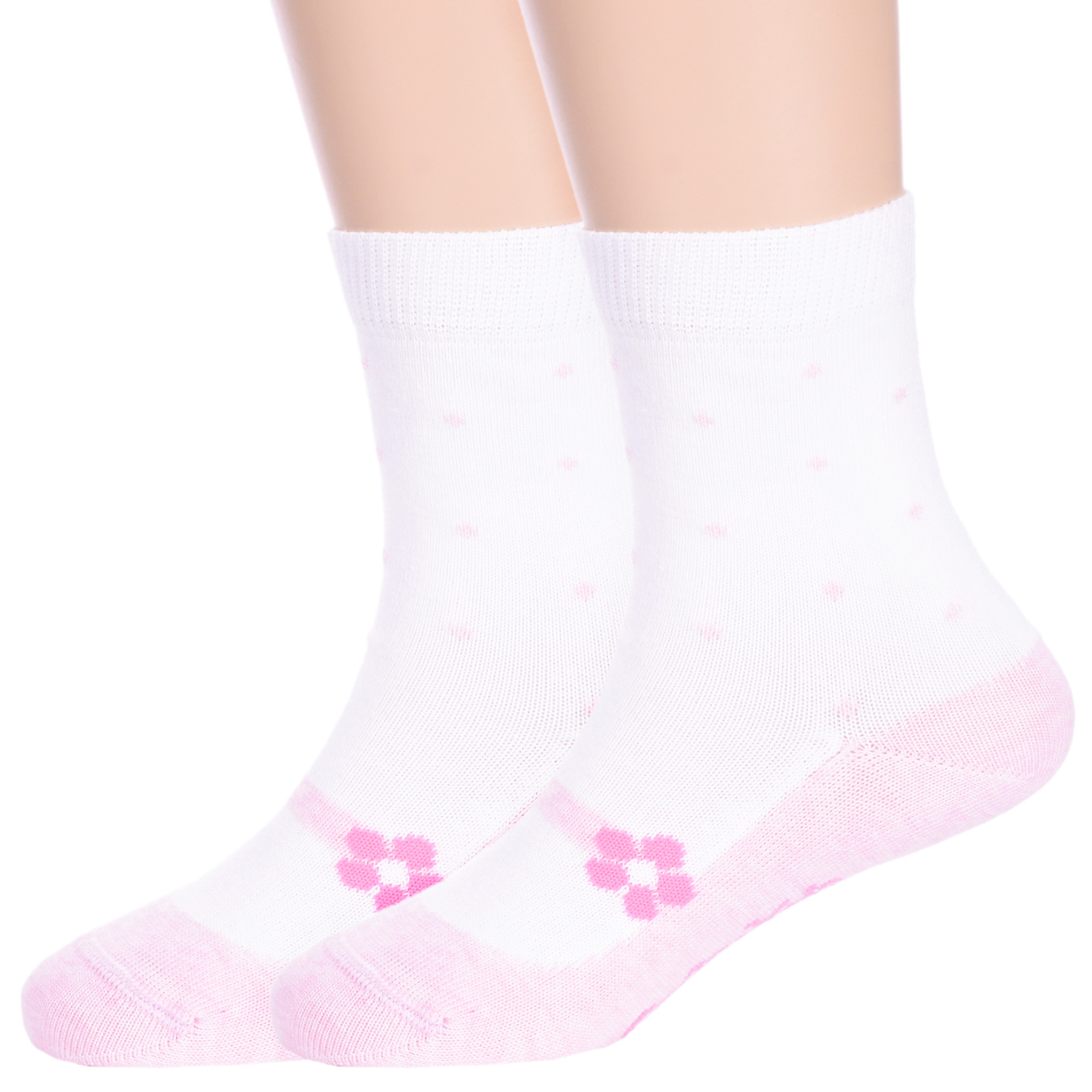Носки детские NOSMAG 2-5С-11СП, белый со светло-розовым, 14 миска с нескользящим основанием 225 мл античный белый с розовым