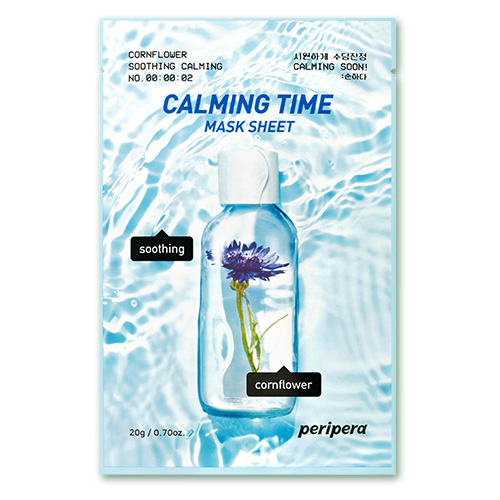 Маска для лица PERIPERA CALMING TIME с экстрактом василька успокаивающая, 20 г