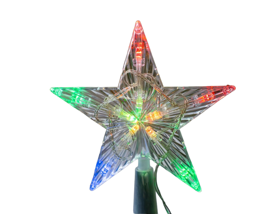 Светящаяся верхушка на елку Serpantin Звезда - Радужные переливы, 22 см, LED лампа, IP20