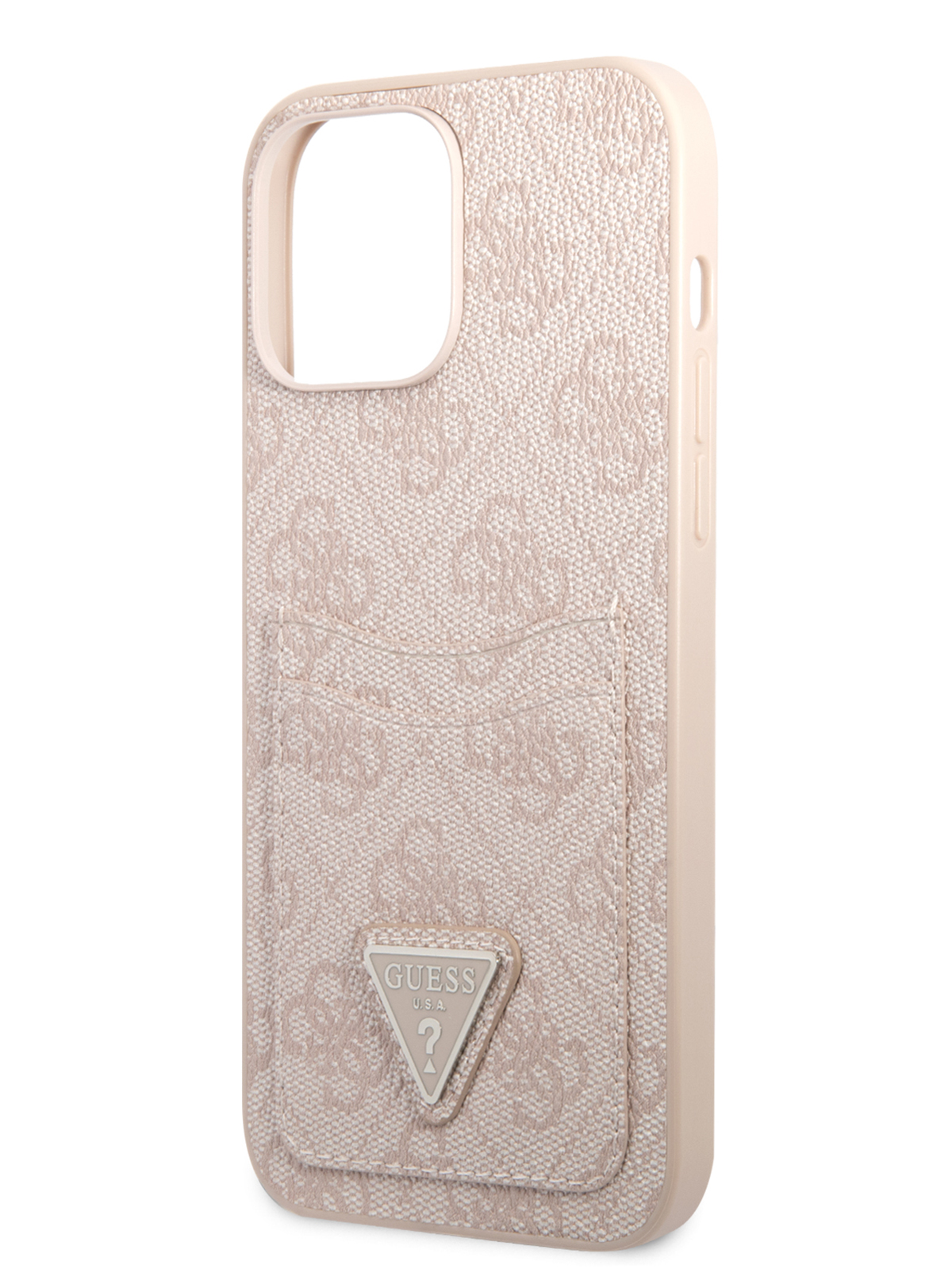 Чехол Guess для iPhone 13 Pro из экокожи с карманом для карт, Pink