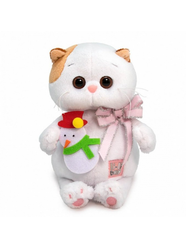 

Кошечка Ли-Ли BABY с игрушкой Снеговик 20 см BUDI BASA, Белый, 326662