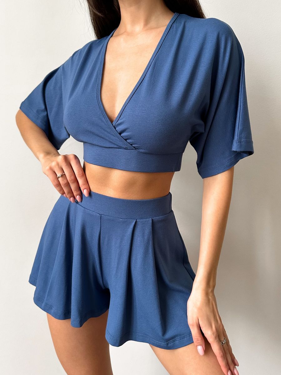 

Пижама женская Mimi Pajamas Brand 100064 синяя 42-44 RU, Синий, 100064
